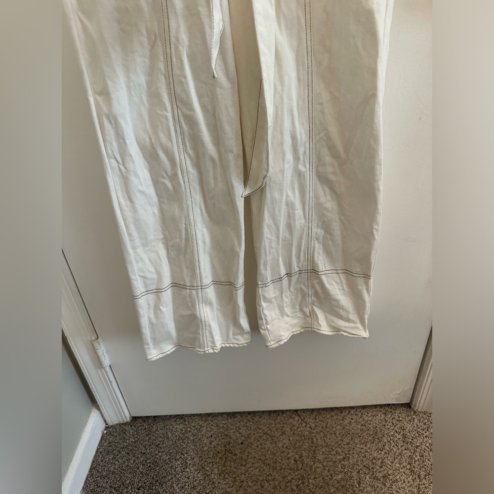 White Denim Jumpsuit - Picture 8 of 10